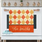 Vintage Argyle Fall Personalized Kitchen Towel