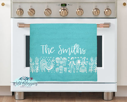 Vintage Butterprint Personalized Kitchen Towel