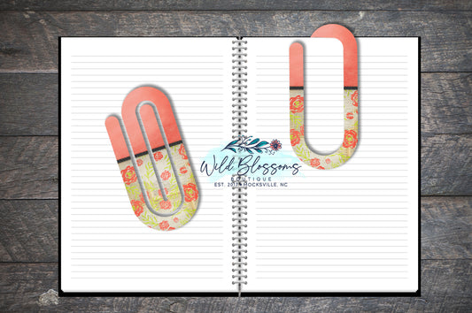 Vintage Rose Floral Paper Clip Bookmark