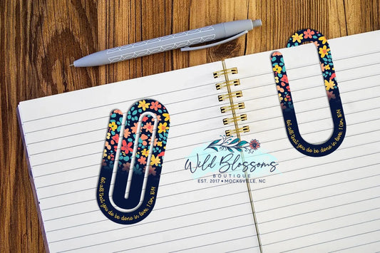 Vintage Floral Scripture Paper Clip Bookmarks - 5 Designs to Choose From