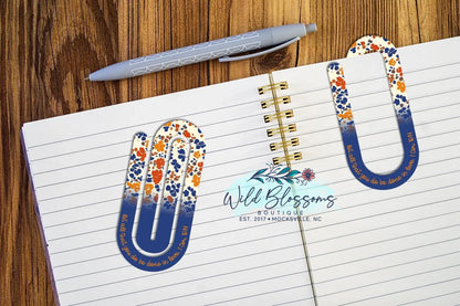 Vintage Floral Scripture Paper Clip Bookmarks - 5 Designs to Choose From