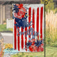 Watercolor Patriotic Floral Personalized Garden Flag