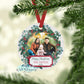 Wooden Christmas Floral Wreath Personalized Photo Ornament
