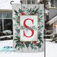 Wooden Floral Winter Frame Christmas Personalized Garden Flag