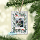 Our First Christmas as Mr. and Mrs. Wooden Floral Winter Frame Personalized Photo Ornament