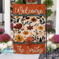 Welcome Boho Fall Floral Personalized Garden Flag