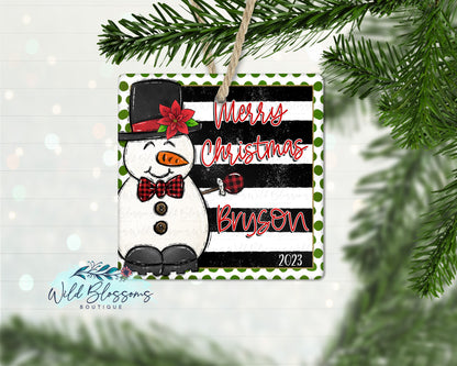 Whimsical Snowman Ornament