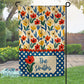 Whimsical Floral and Polka Dot Personalized Garden Flag