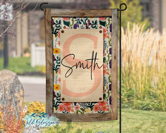 Wooden Wildflower Garden Flag