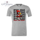 Gray t-shirt with a cartoon cardinal and text 'Office Squad' on a white background