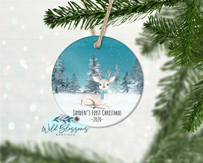 Winter Woodland Deer Ornament