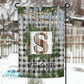 Wooden Buffalo Plaid Winter Icicle Pine Garden Flag