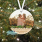 Wooden Our First Christmas Engaged Personalized Photo Ornament