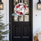 Winter Frost and Berries Floral Personalized Round Door Hanger