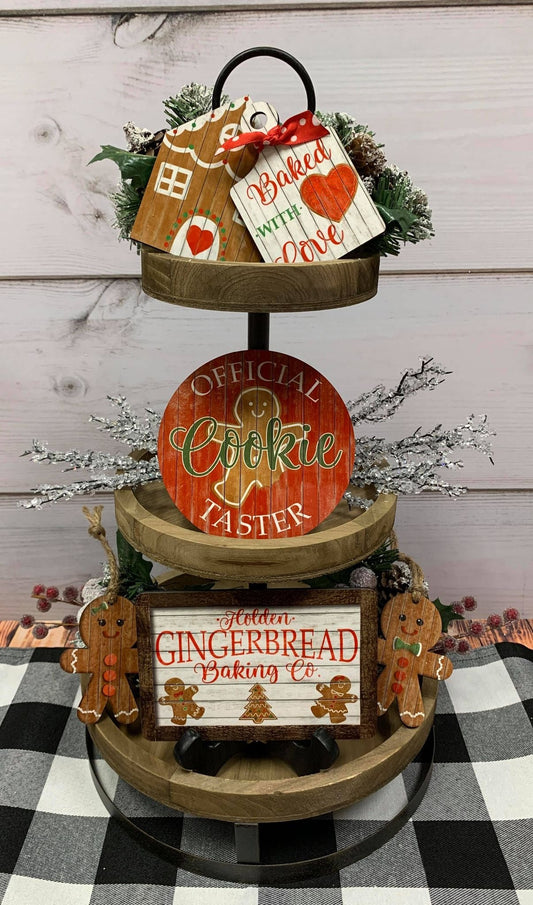 Gingerbread Tiered Tray Decor Bundle