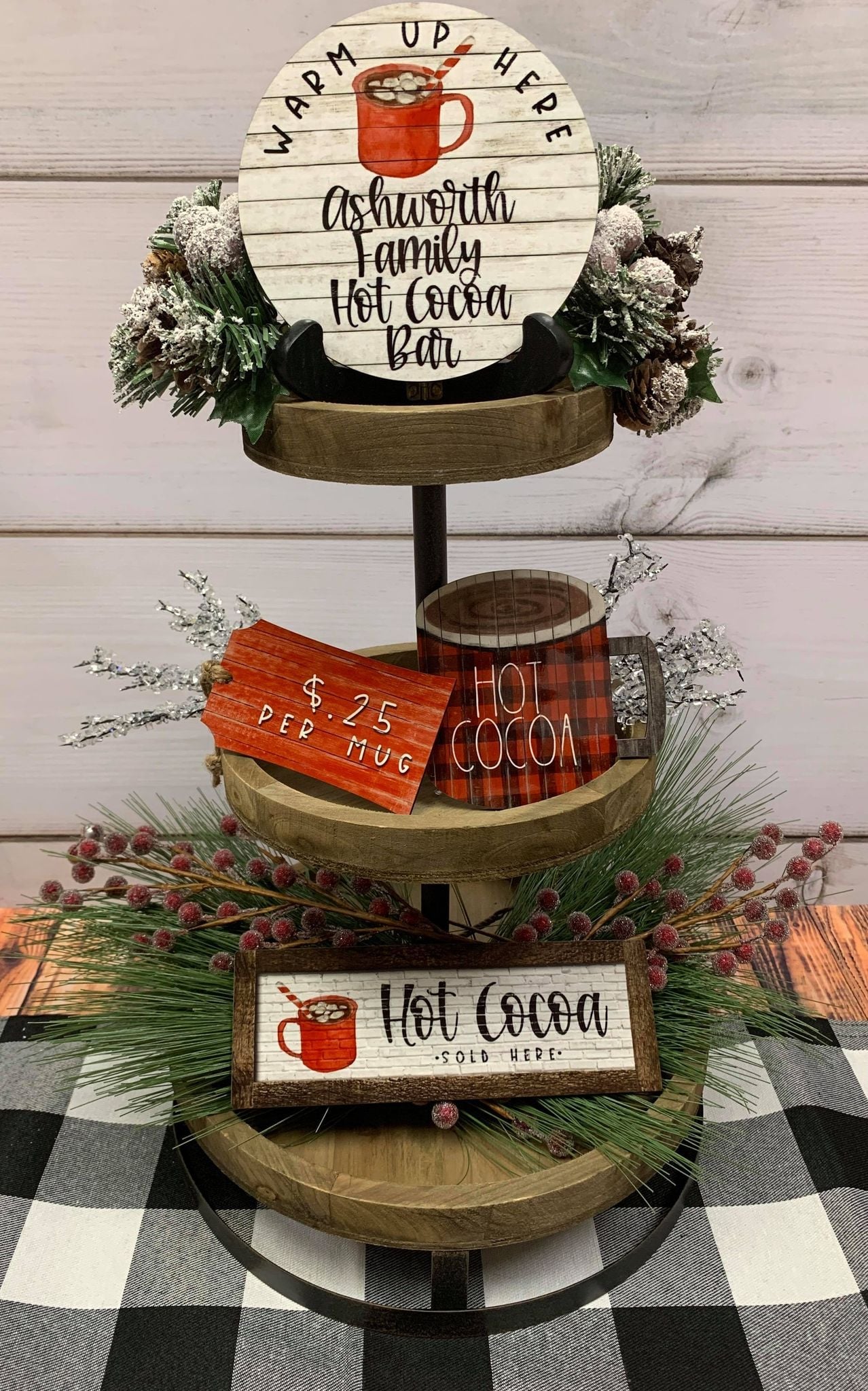 Hot Cocoa Bar Tiered Tray Decor Bundle
