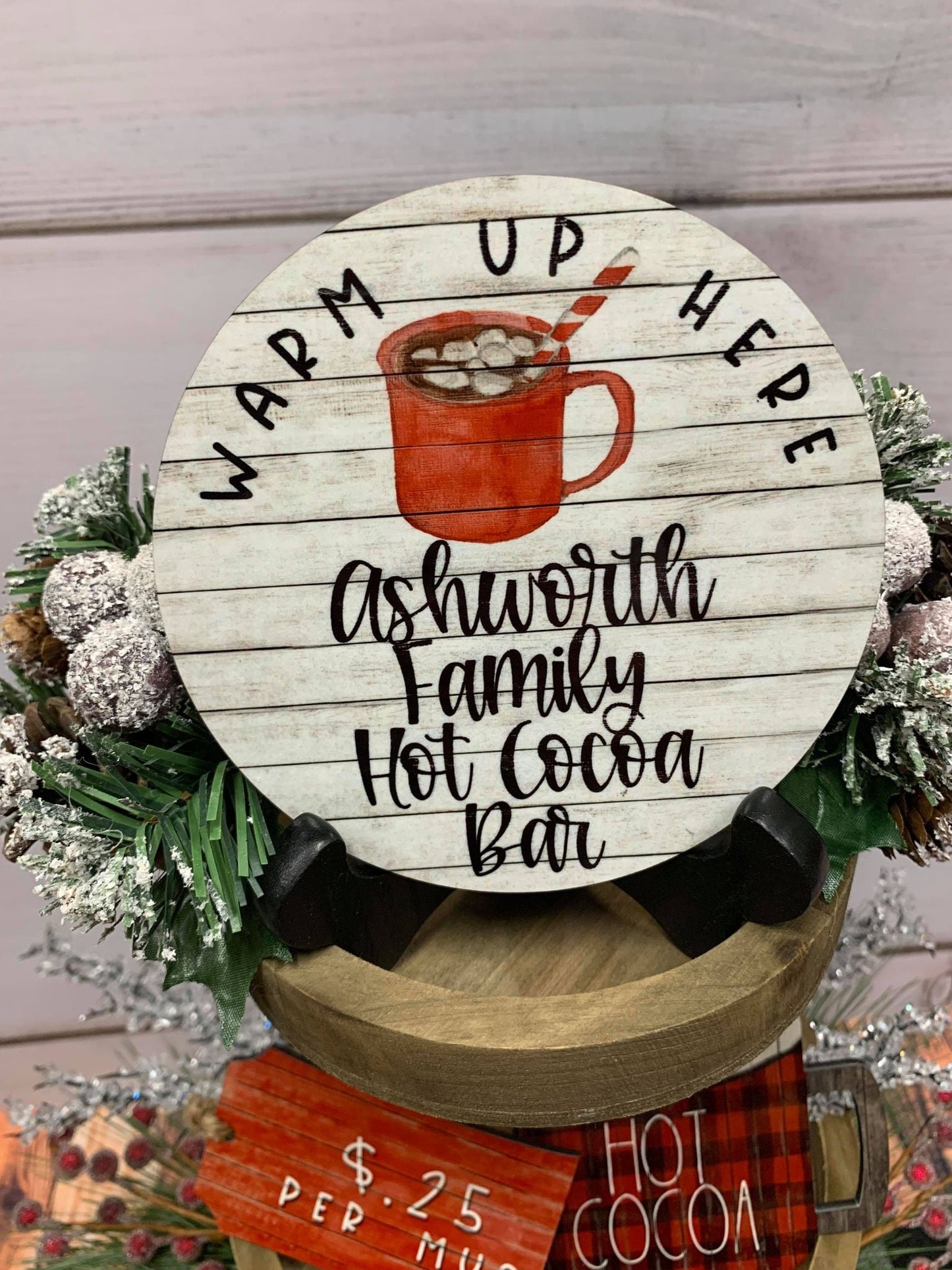 Hot Cocoa Bar Tiered Tray Decor Bundle
