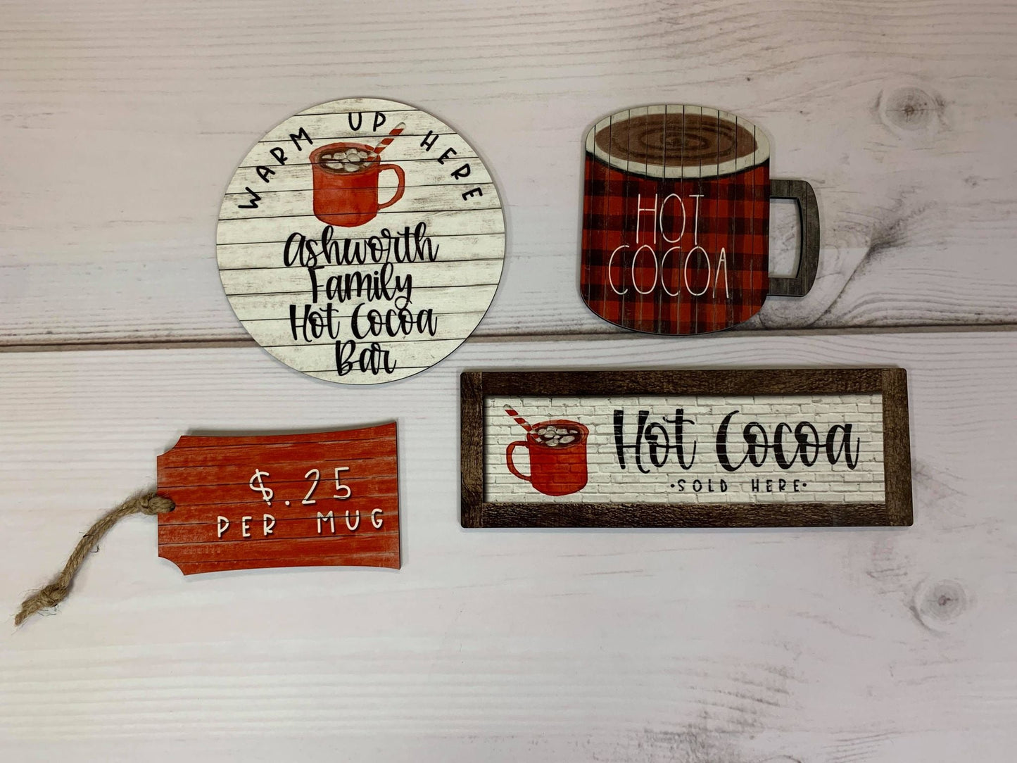 Hot Cocoa Bar Tiered Tray Decor Bundle