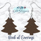 White Christmas Tree Drop Earrings
