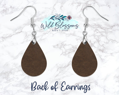 Wooden Fall Pumpkin Polka Dot Drop Earrings
