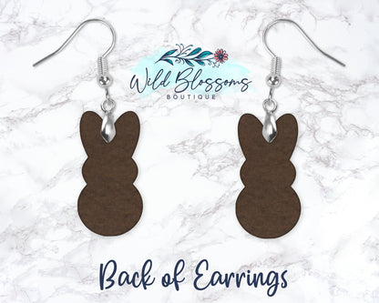 Pastel Floral Easter Bunny Drop Earrings