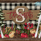 Christmas Floral Burlap Table Runner