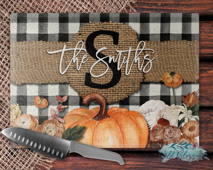 Fall Floral Burlap Kitchen Towel