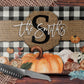 Buffalo Plaid Burlap Fall Floral Kitchen Towel