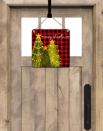 Red Buffalo Plaid Christmas Trees Sign