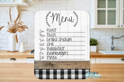 Buffalo Plaid Farmhouse Menu Dry Erase Board