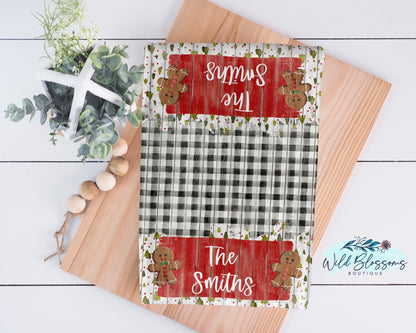 Buffalo Plaid Gingerbread Christmas Tree Kitchen Towel