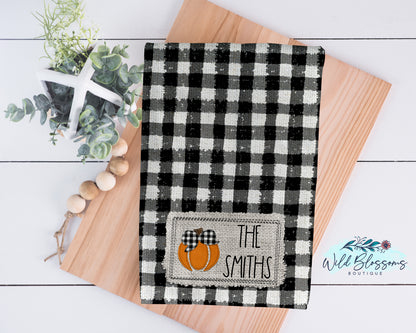 Buffalo Plaid Pumpkin Kitchen Towel
