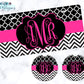Black And Pink Monogram Car Coasters