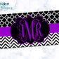 Black And Purple Monogram License Plate