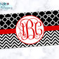 Black And Red Monogram License Plate