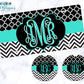 Black And Teal Monogram License Plate