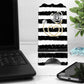 Black And White Striped Gold Stethoscope Personalized Mouse Pad And Coaster Desk Set