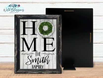 Personalized Family Name Home Sign with 12 Interchangeable Seasonal Attachments
