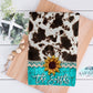 Boho Cow Print Personalized Kitchen Towel
