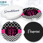 Black And Pink Monogram Car Coasters