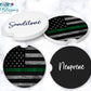 Wooden American Flag Green Line Car Coasters