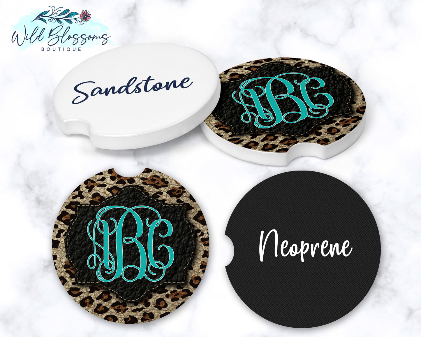 Leopard Print Car Coasters