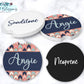 Rose Gold, Mint And Navy Chevron Car Coasters