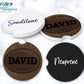 Brown Leather Look Personalized Car Coasters