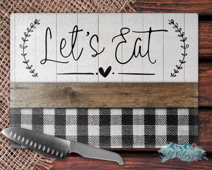 Buffalo Plaid Farmhouse Glass Cutting Board