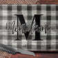 Wooden Buffalo Plaid Monogram Glass Cutting Board