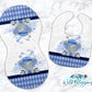 Blue Elephant Baby Bib And Burp Cloth Set
