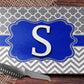 Blue And Grey Personalized Glass Cutting Board