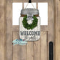 Boxwood Wreath Welcome Mason Jar Personalized Door Hanger