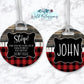 Wooden Red Buffalo Plaid Stop Do Not Kiss Personalized Baby Bag Tag